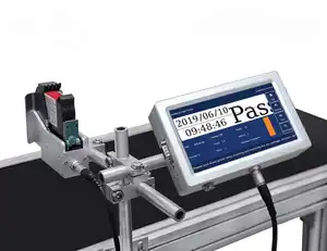 Cabezales de impresión opcionales, máquina de codificación de fecha de caducidad totalmente automática, impresora de inyección de tinta industrial en línea, madera, tela y metal