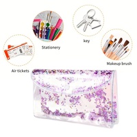 Sac cosmétique de maquillage imperméable à la mode Offre Spéciale pochette à paillettes liquide transparente en PVC