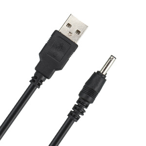 Câble de chargement USB, Interface ronde DC 3.5mm pour lampes de poche et lampes frontales, 5V 1A, matériau PVC noir - Product Image 4