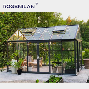 ROGENILAN structure en aluminium avec double vitrage porte pliante fenêtre véranda <span class=keywords><strong>jardin</strong></span> verre maison - Product Image 4