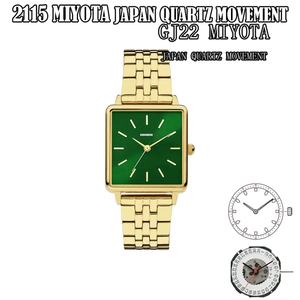 Nouvelle Montre de Luxe pour Femme 28.5*35.8mm Carrée avec Logo Personnalisé en Céramique Couleur Or 14k, Mouvement Quartz, Magnifique Montre Dame Plaquée Tendance - Product Image 3