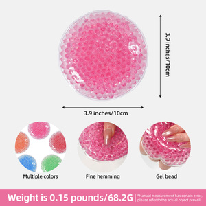 Compresse de gel chaud/froid réutilisable de forme personnalisée, coussin de glace rond pour soulagement de la douleur, thérapie physique portable, 10x10cm, 70g de billes de gel - Product Image 1