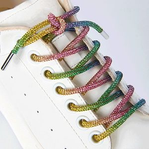 Cordones Redondos de Diamantes de Imitación para Zapatillas Deportivas, Cordones de Diamantes de Arcoíris <span class=keywords><strong>AF1</strong></span> <span class=keywords><strong>Dunk</strong></span> SB, Cinturón de Vestir con Capucha para Pantalones, 1 Unidad - Product Image 3
