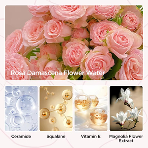 Suero facial iluminador sin parabenos rico en antioxidantes nutritivo agua de rosas y vitamina E antienvejecimiento hidratante y lucha contra la opacidad - Product Image 3