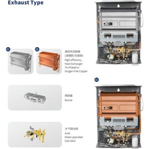 Calentador de Agua a Gas Doméstico KSUN JSZ10-5T1 con Intercambiador de Calor de Cobre, Tipo de Escape Natural, Portátil para Uso en Exteriores, RV y Automóviles - Product Image 5