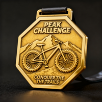 Médailles commémoratives d'aventure personnalisées de vélo de montagne de course d'Enduro Design Vintage Finish peak Challenge Cycling Sports Medal