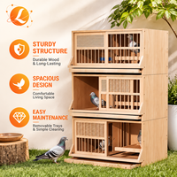 Muebles de Lujo para Mascotas de Madera Maciza para Exteriores, Jaulas Anti-Escape con Puertas Corredizas, Diseño Transpirable e Impermeable para Palomas de Competición