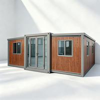 Contenedor de Acero Expandible de 20 pies con 3 Puertas, Diseño Moderno, Portátil, Prefabricado, para Sala de Estar, Dormitorio o Apartamento