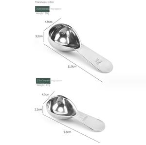 Cuchara medidora de acero inoxidable SUS 304 DFS1203 de 15 ml y 30 ml para té, café, azúcar, leche en polvo, harina, con mango corto. - Product Image 2