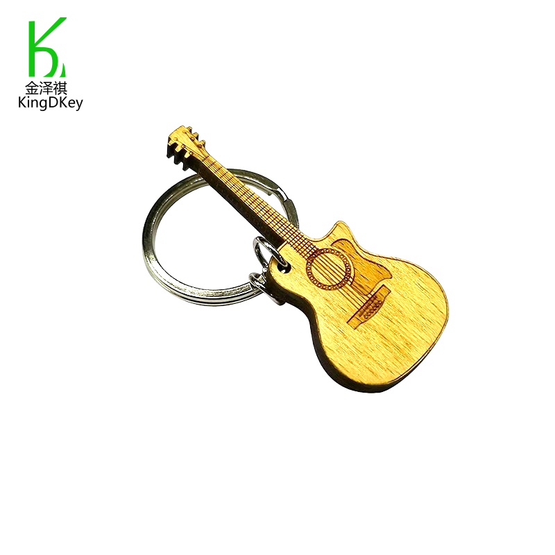 Лидер продаж, деревянный брелок в форме мини-гитары 3d под заказ для рекламных подарков