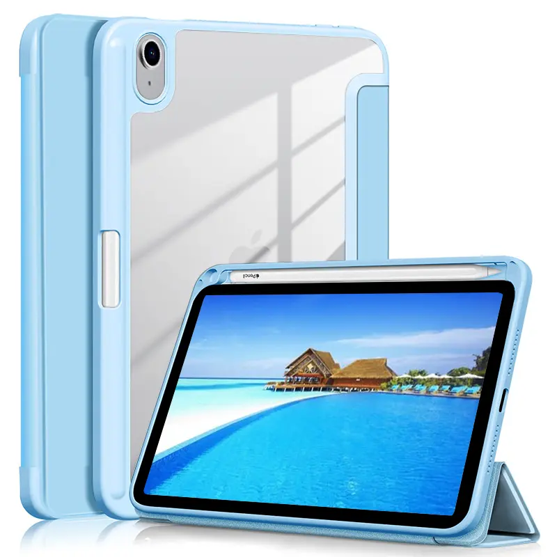 2022 Custom tablet Case For Ipad Mini6 Pencil Holder Shockproof Tpu Tablet Clear Case For Ipad Mini 6 Case