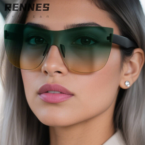 Lunettes de soleil unisexes de haute qualité, style œil de chat, protection solaire extérieure, sans monture, UV400, personnalisées, pour la photographie de rue, miroir Rennes - Product Image 1