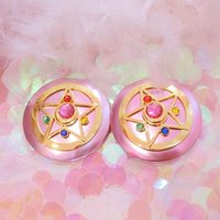 Espejos de Maquillaje, Espejo de Maquillaje Personal, Portátil, de Viaje, Plegable, de Doble Cara con Cristal de Sailor Moon
