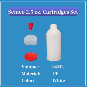 Cartouches PPG <span class=keywords><strong>SEMCO</strong></span> 2,5 oz en HDPE avec filetage femelle NPT 1/4\", kit d'accessoires comprenant plongeurs, joints, capuchons à bride et outils de découpe inclus, modèle 220316 - Product Image 2
