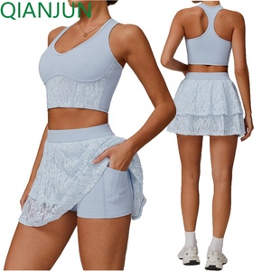 Vente en gros de nouveaux ensembles de <span class=keywords><strong>sport</strong></span> 2 pièces en dentelle <span class=keywords><strong>sexy</strong></span> jupe de tennis de <span class=keywords><strong>sport</strong></span> jupe de golf pour femmes jupe de tennis de yoga - Product Image 1