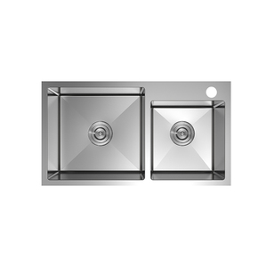 Thương mại thép không gỉ bồn rửa nhà bếp handmade bát đôi cho nhà hàng và nhà bếp SUS304 Chất liệu vòi không bao gồm - Product Image 1