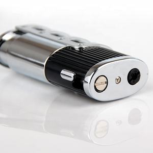 2025 nouveau design trois flammes métal rechargeable coupe-vent triple allume-cigare pas cher avec poinçon - Product Image 3