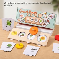 Zhiuq unisexe Montessori processus de croissance en bois jeu éducation précoce voiture jouet avec animaux et plantes jouets éducatifs