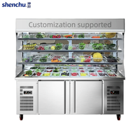 Vitrine réfrigérée commerciale pour hot pot épicé Maocai, réfrigérateur à légumes pour restaurant avec étagères réglables et design personnalisé