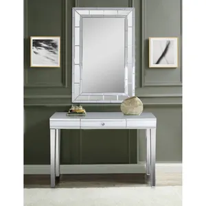 Ensemble de table console miroir moderne de luxe européen argent Offre Spéciale entrée miroir blanc pour meubles de salon