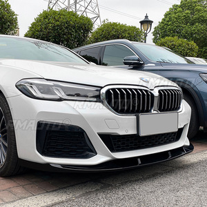 3 Piezas de Difusor de Parachoques Delantero para BMW Serie 5 G30 LCI M Sport 525i 530i 540i 2020-2022+, Aspecto de Fibra de Carbono Negro Brillante - Product Image 4