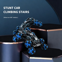 360 °   Voiture de cascade télécommandée à double mode de rotation, avec lumières, musique, démonstration automatique, 8 roues, 4x4, détection de geste par montre, jouet RC pour enfant