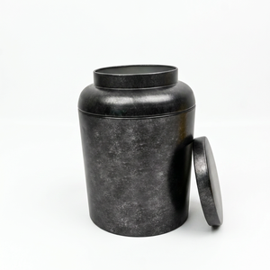 Ready Stock Vintage Round Tea <b>Tin</b> Can Airtight Metal <b>Storage</b> Jar For 120g Tea Dried Tangerine Peel Xiaoqinggan White Tea Gift - Product Image 4