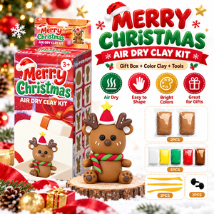 Air Dry Clay Christmas Reindeer Kit Modeling Clay Set With Tools Gift Box for <b>Kids</b> Diy Craft Wholesale OEM ODM - Product Image 1