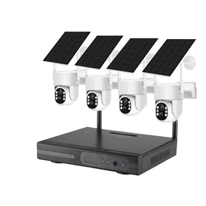 Switch 4 Channel Solar CCTV <b>Camera</b> Kit <b>Wireless</b> <b>Outdoor</b> <b>Security</b> Monitoring Full Color Night Vision Cloud Storage - Product Image 1