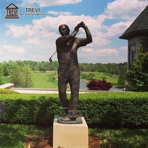 TREVI รูปปั้นผู้ชายรูปปั้นผู้ชายเล่นกอล์ฟทองแดงขนาดใหญ่สำหรับตกแต่งสวนด้านนอกทำจากโลหะใช้ตกแต่งภายนอก - Product Image 6