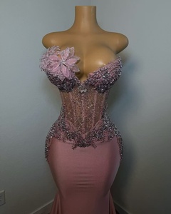 Abiti Lunghi da Ballo Rosa Scintillanti con Perline e Cristalli, <span class=keywords><strong>Vestito</strong></span> da Sera con Fiori 3D, Abiti da Festa di Compleanno Personalizzati Robe De Bal - Product Image 2