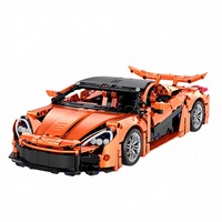 Modèle de voiture de course McLaren P1 dorée transfrontalière en blocs de construction, jouet télécommandé électrique à petites particules en plastique de 40 pièces