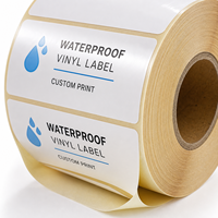 Rouleau d'étiquettes autocollantes en vinyle imperméable personnalisées, étiquettes imprimées brillantes pour bouteilles, bocaux, bougies, cosmétiques et emballages