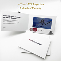 Impression offset personnalisée de marque privée en papier Brochure vidéo d'entreprise LCD de 7.0 pouces Livre Carte de voeux Catalogue électronique
