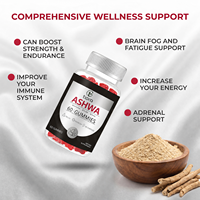 Complément alimentaire en gros OEM sous marque privée : Mélange bien-être adaptogène naturel aux fraises et à l'ashwagandha en gommes pour hommes et femmes