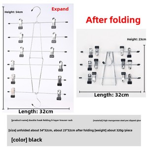Wholesale Space Saving <b>Hanging</b> Closet Organizer 6 Tiers Skirt Hangers Pant with Clips & 360. Swivel Hook - Product Image 4