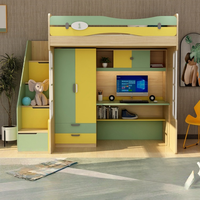 Lit superposé moderne en fer pour dortoir universitaire, idéal pour appartement, école de formation, personnel et travailleurs – Lit de type panneau avec bureau intégré