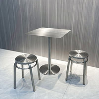 Table de salle à manger ronde de luxe de haute qualité, diamètre 50 cm 60 cm, en acier inoxydable, table de bar, utilisation en salon, mobilier de bar et de restaurant