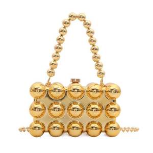 Bolsos de Noche con Forma de Corazón y Pedrería para Mujer, Bolso de Mano de Cristal Dorado para Fiesta de Graduación - Product Image 1