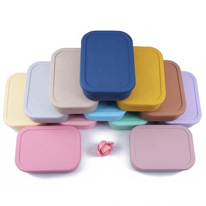 2022 new 3 Compartment Silicone Bento Box Container Durable BPA Free Reusable Leak-Proof Keeping Dishes Bento Silicone Lunch Box