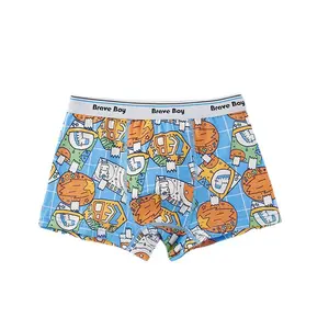 QR Cartoon Teenager Children Panties Little Boys Underwear Cute Car Dinosaur Cotton Kids Boxers