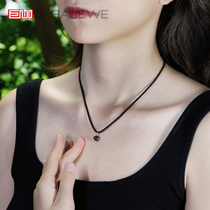 GIGAJEWE 블랙 모이사나이트 페르시 목걸이 8mm 라운드 비즈 골드 채워진 체인 여성용 조정 가능한 미니멀리스트 우아한 보석 - Product Image 5