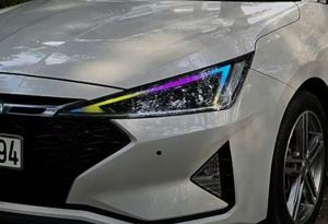 Nouveaux feux <span class=keywords><strong>de</strong></span> jour à LED 12V personnalisés pour Hyundai Elantra 5D, feux <span class=keywords><strong>de</strong></span> jour à LED Angel Eye, marque personnalisée, usine du Guangdong, animation WRGB - Product Image 3