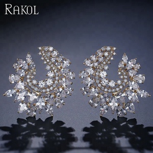 Pendientes de circón de cristal RAKOL EP630, joyería de plata pura - Product Image 2
