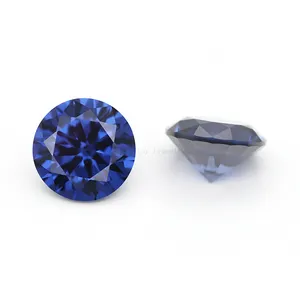 Wholesale Round 5a Tanzanite Colored Cubic Zirconia Stones Loose Gemstone for Jewelry