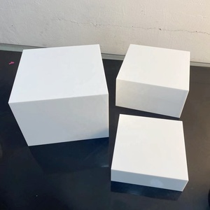 Tùy chỉnh bảng Acrylic Hộp màu trắng với logo Acrylic hiển thị thực phẩm tự chọn Riser vuông chủ cho tiệc cưới - Product Image 1