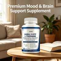 GABA 5-HTP L-Théanine Ashwagandha Mélisse Ginkgo Biloba Oméga 3 Vitamines D3 B6 B12 120 Capsules Végétaliennes Complément Améliorateur