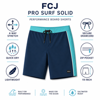 Shorts de surf pour hommes en gros, avec logo personnalisé, couleurs contrastées, séchage rapide, pour la plage et le surf