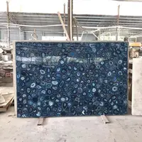 Semi preciosa pedra ágata Azul translúcido ônix backlit laje de mármore da telha Por Atacado