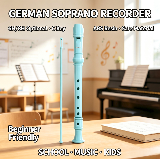Swan Recorder German Style Soprano 6/8 Hole Open Hole High-Pitched School Classroom Recommended Kids Beginner Multiple Colors